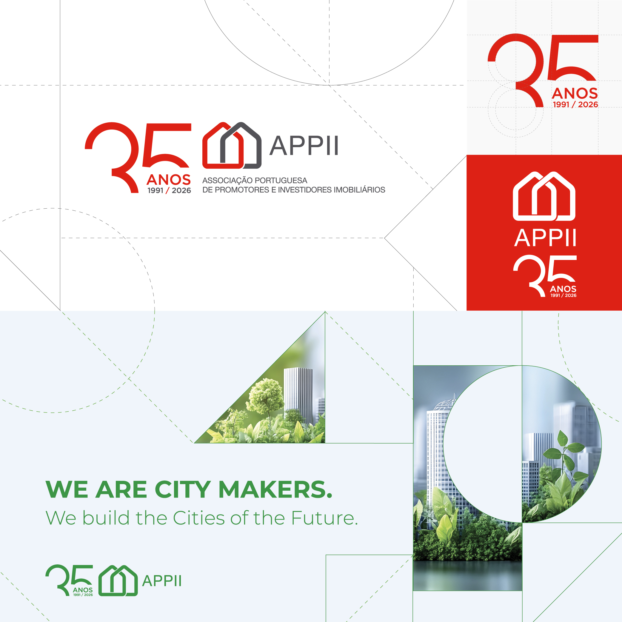 Logotipo comemorativo 35 anos APPII por Pixel Reply