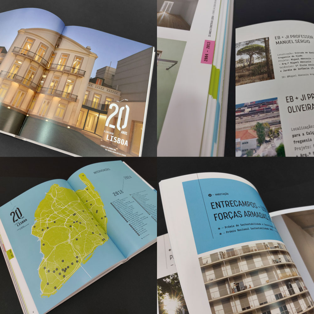 Paginação e grafismo do livro comemorativo dos 20 anos da SRU Lisboa por Pixel Reply